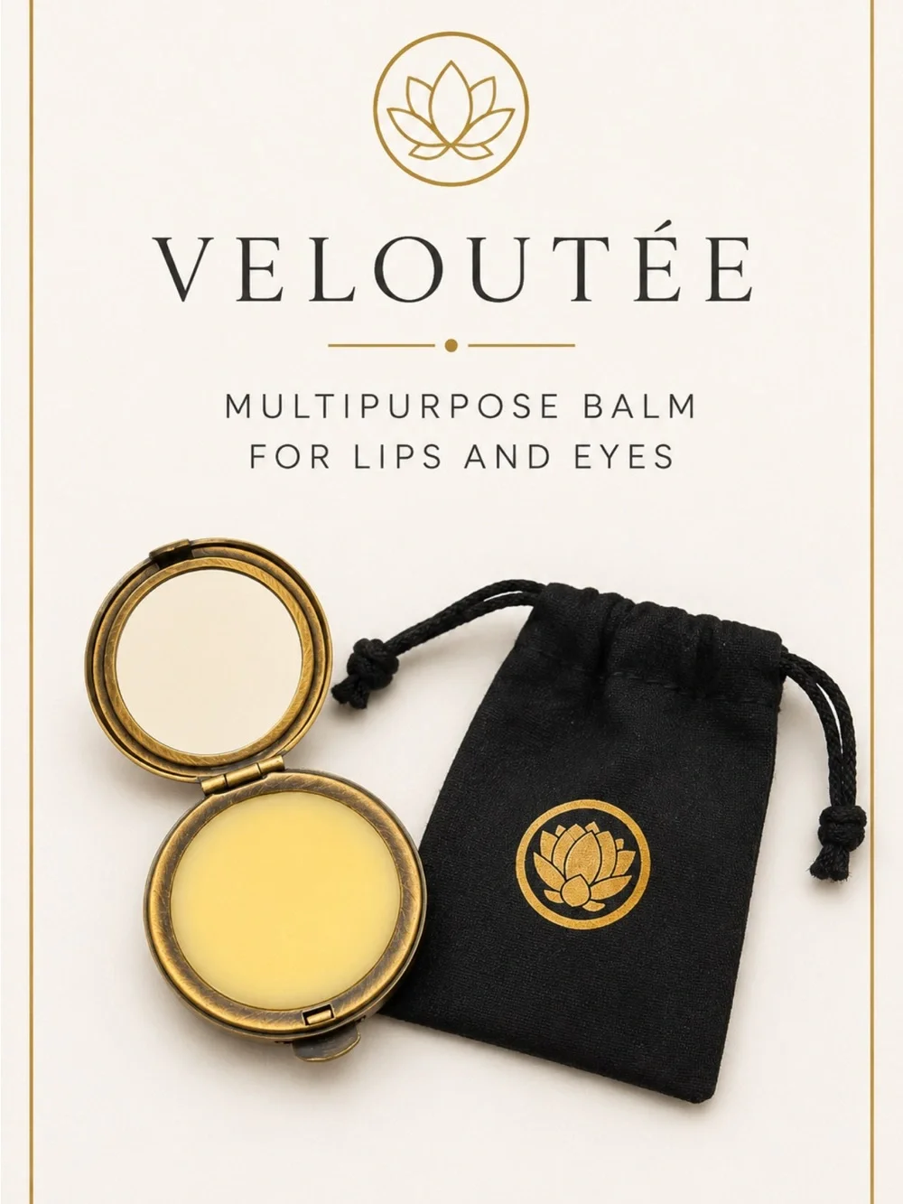 Gold Compact Multipurpose Balm - Black Pouch